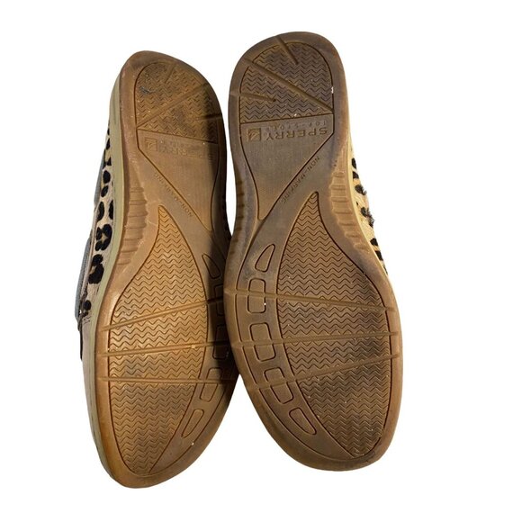 #4541 Sperry cheetah print leather upper loafers shoes size 7.5 M LOAFERS - Picture 4 of 6